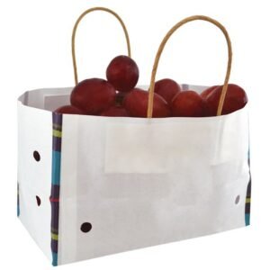 Wet Strength Paper Bags with Ventilation holes custom printed braned logo